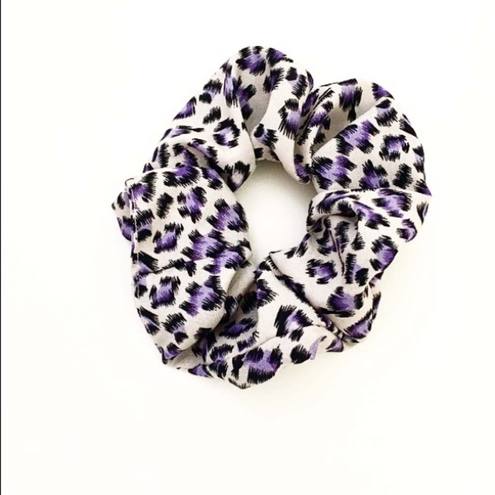 Lavender Leopard Scrunchie